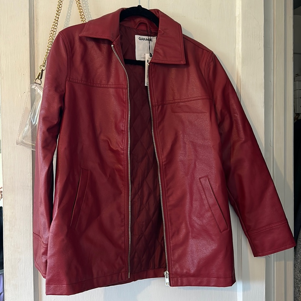 BRAND NEW with tags Garage Red Leather Jacket